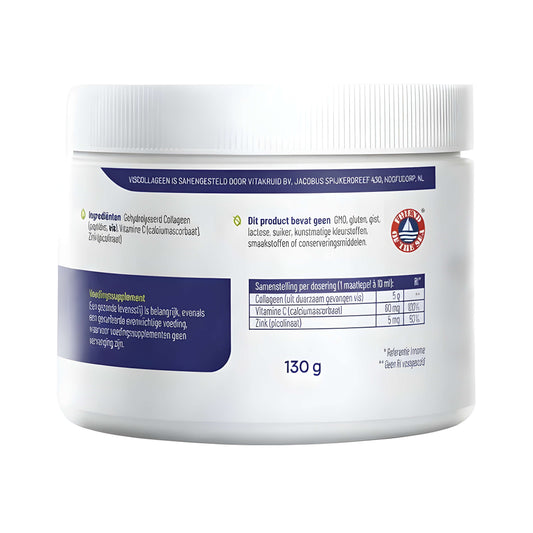 Vitakruid Pure Fish Collagen Powder aus nachhaltigem norwegischem Kabeljau mit 5 g hydrolysiertem Kollagen Typ I, Vitamin C und Zink – Marine Kollagen Pulver für Hautelastizität, Haare, Nägel, Knochen, Gelenke und Beauty Nahrungsergänzung.