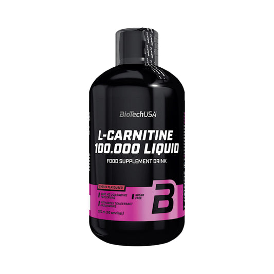 BioTechUSA L-Carnitine 100.000 Liquid 500 ml Kirsche – L-Carnitin Flüssigkonzentrat als Nahrungsergänzung