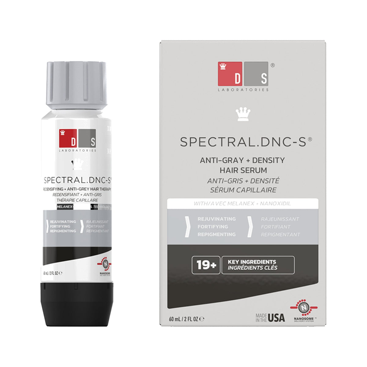 DS Laboratories Spectral DNC-S Anti-Grau Serum – Nanoxidil-Serum mit Melanex Complex gegen Haarausfall & graues Haar, 60ml