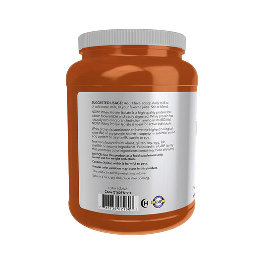 NOW Foods Whey Protein Isolate Creamy Vanilla Pulver