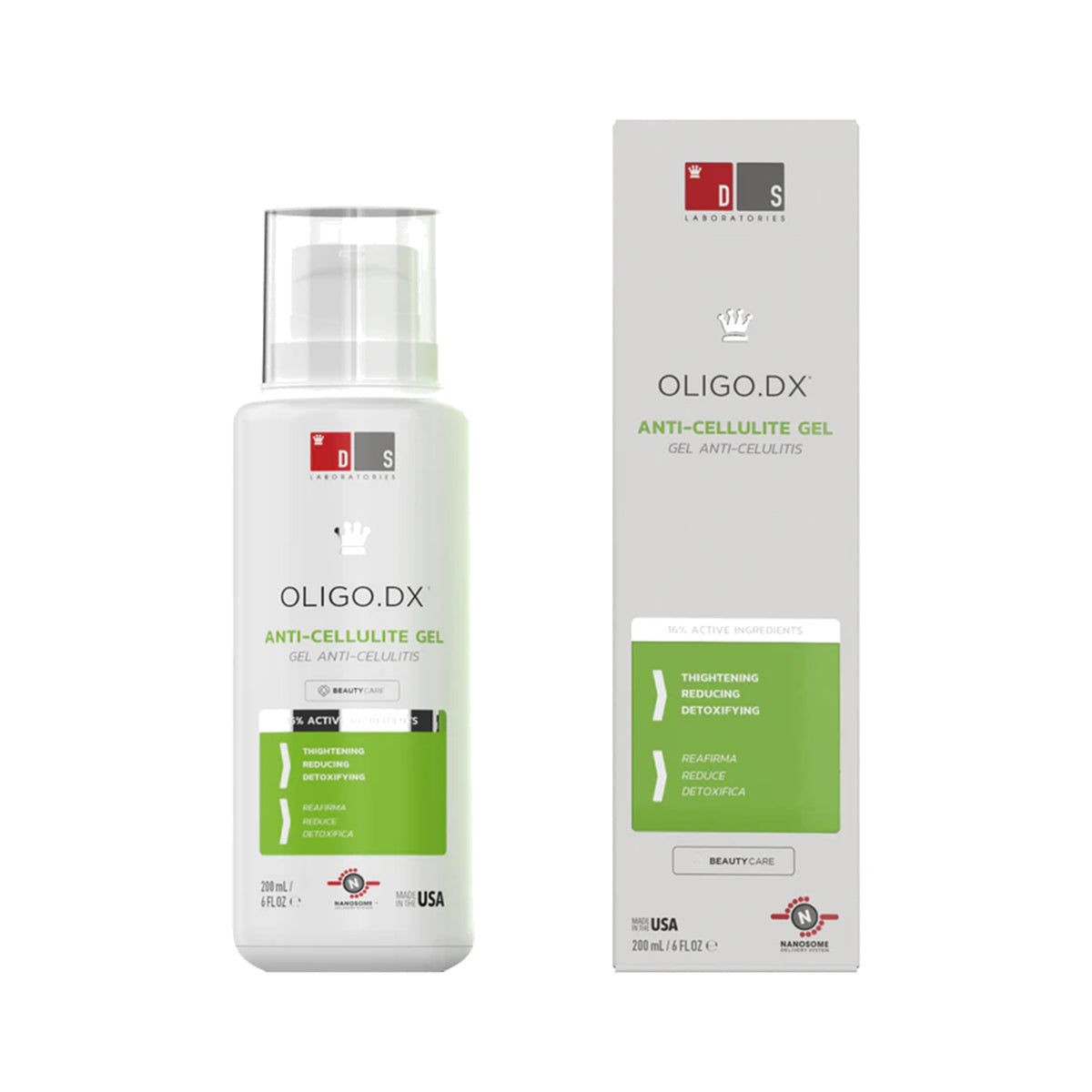 Oligo DX Gel gegen Cellulite von DS Laboratories – mit Koffein & Efeu-Extrakt, klinisch getestet, 200ml