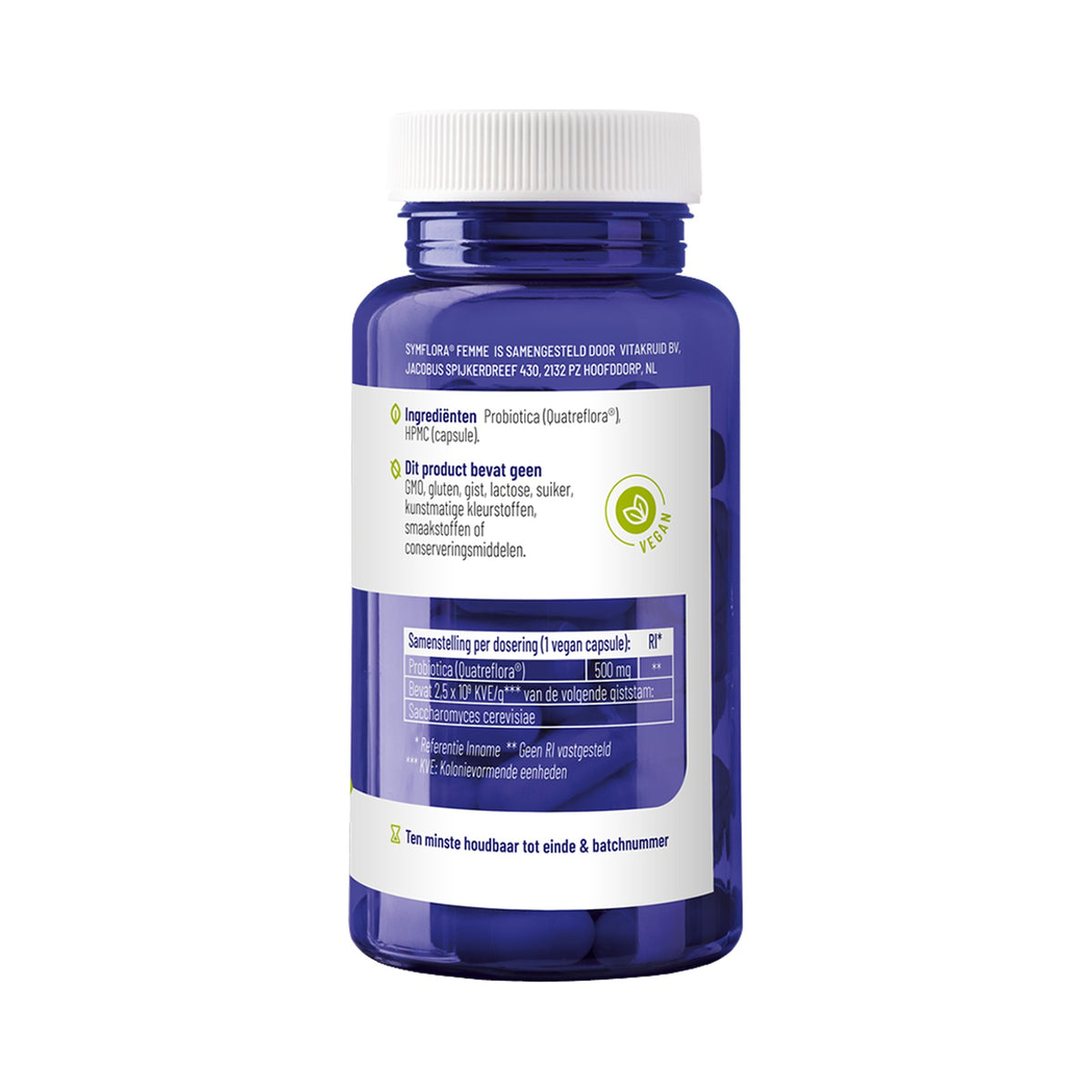 Vitakruid Symflora® Quatreflora™ – Hefe Saccharomyces cerevisiae CNCM I-3856 – vegane Kapseln – 90 Stück