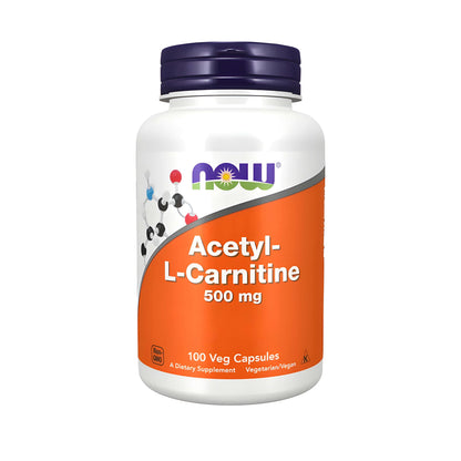 Acetyl-L-Carnitin 500 mg NOW Foods ALCAR Kapseln – hochwertiges Acetyl-L-Carnitin Supplement mit Aminosäuren für Energie, Fitness, Sport, Konzentration und aktiven Lebensstil.