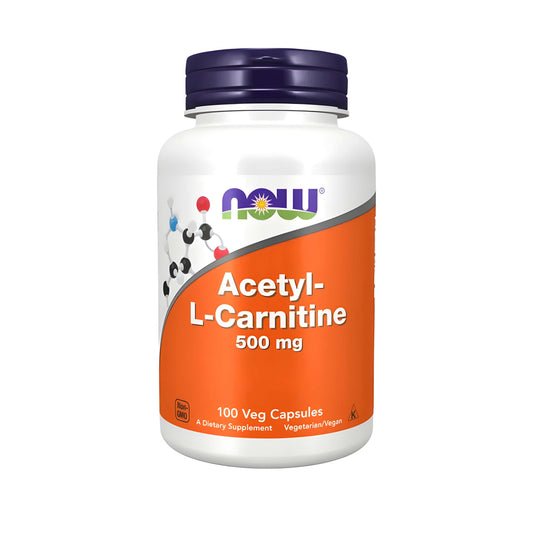Acetyl-L-Carnitin 500 mg NOW Foods ALCAR Kapseln – hochwertiges Acetyl-L-Carnitin Supplement mit Aminosäuren für Energie, Fitness, Sport, Konzentration und aktiven Lebensstil.