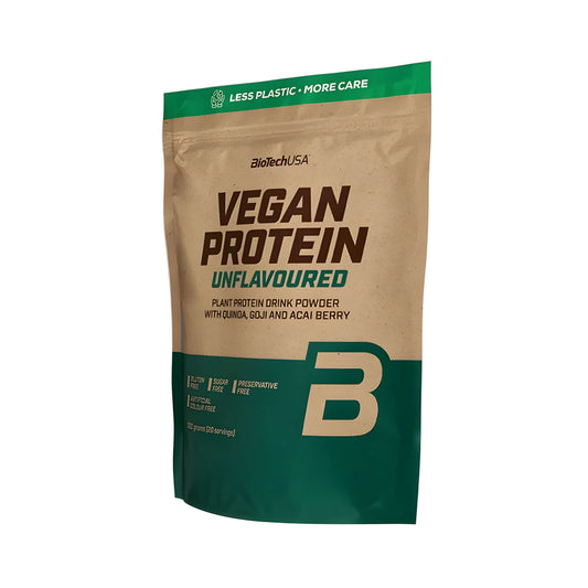 BioTechUSA Vegan Protein Pulver mit Erbsenprotein, Reisprotein, pflanzlichem Eiweiß, L-Glutamin, L-Arginin, Quinoa, Goji und Acai für Muskelaufbau, Muskelregeneration und vegane Ernährung.