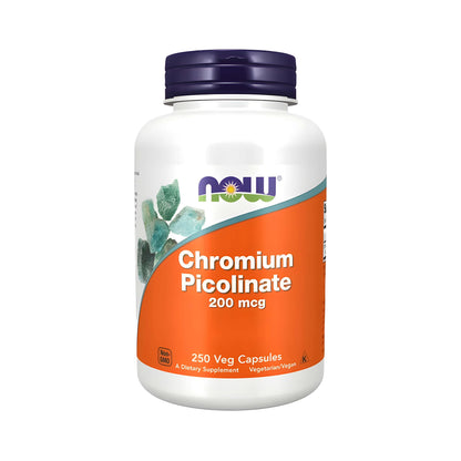 NOW Foods Chromium Picolinate 200 mcg – Chrom Picolinat Kapseln, Chrom Nahrungsergänzung, Chrom Supplement, tägliche Chromversorgung, Chrom für den Energiestoffwechsel