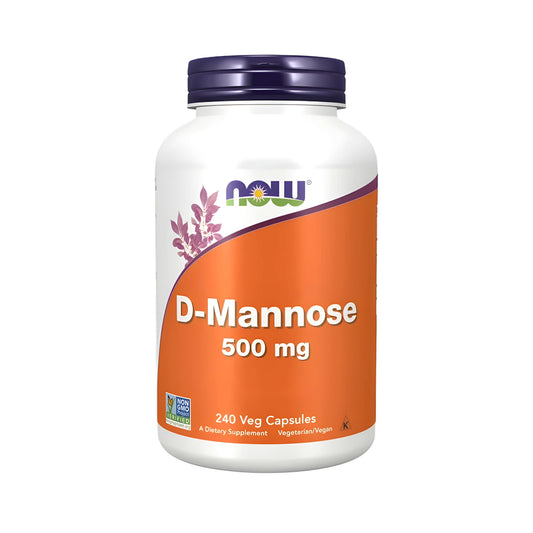 NOW Foods D-Mannose 500 mg Kapseln mit reinem D-Mannose Pulver, 1500 mg D-Mannose pro Tagesportion, vegane Kapseln, GMO-freies Nahrungsergänzungsmittel für Erwachsene und tägliche Anwendung