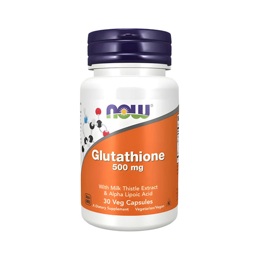 NOW Foods Glutathione 500 mg Kapseln – L-Glutathion mit Alpha-Liponsäure und Mariendistel, Antioxidantien Nahrungsergänzung, Glutathion Supplement für den täglichen Nährstoffbedarf