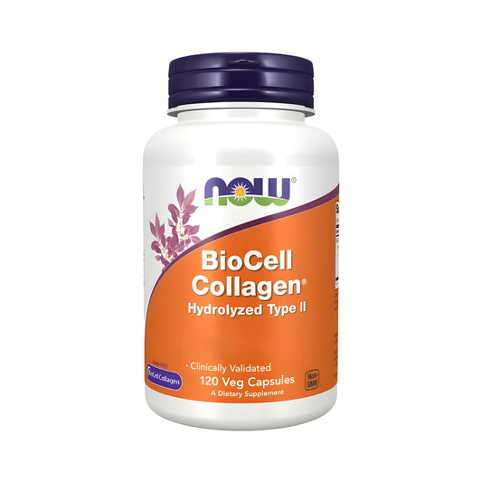 NOW Foods BioCell Collagen Typ 2 Nahrungsergänzungsmittel mit Kollagenpeptiden, Chondroitin Sulfat und Hyaluronsäure, praktische Kollagen Kapseln für Erwachsene zur täglichen Einnahme und Unterstützung einer ausgewogenen Ernährung