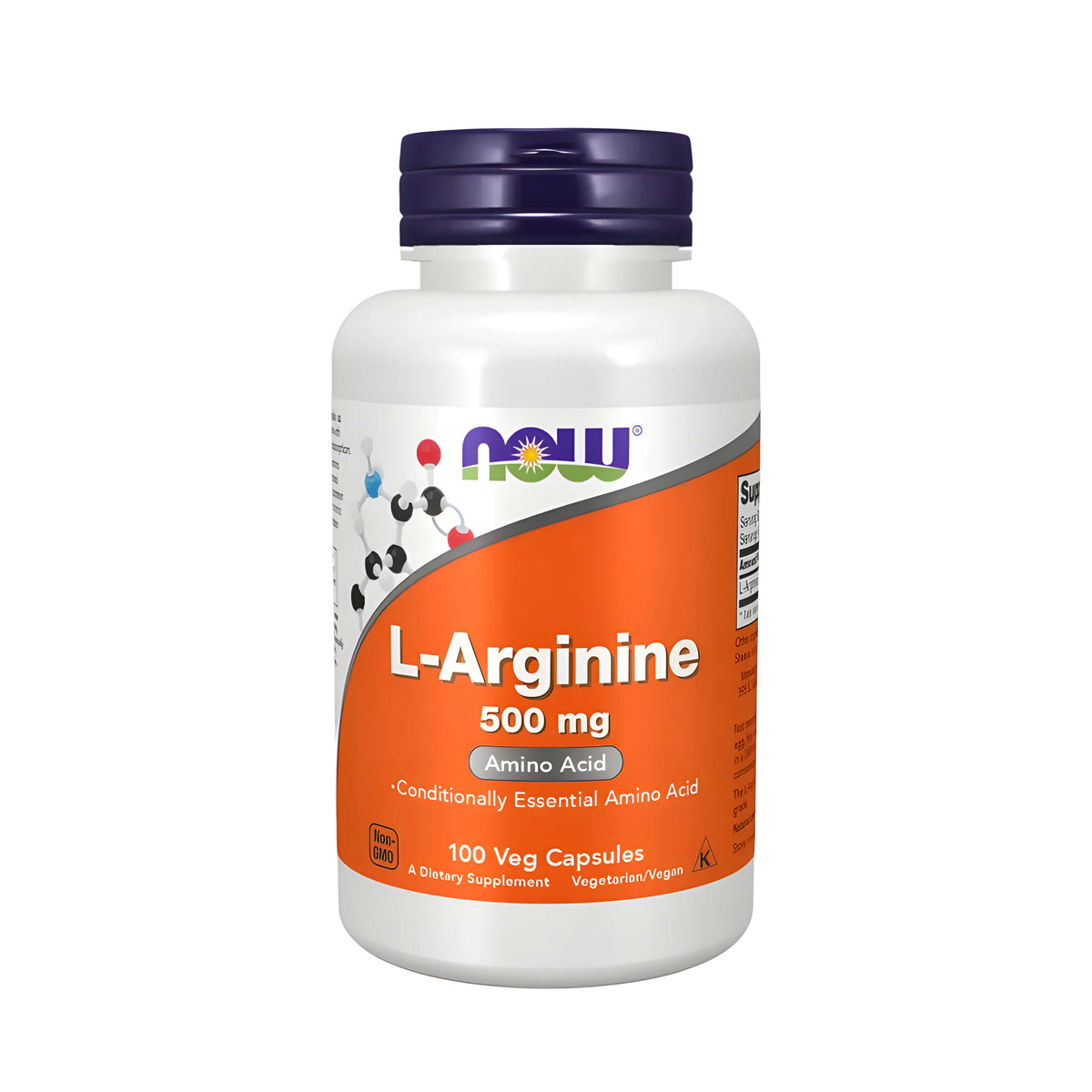 L-Arginin 500 mg von NOW Foods, hochdosierte Arginin Kapseln als veganes Aminosäure Supplement für Sportler, Fitnessbegeisterte und Menschen mit aktivem Lebensstil