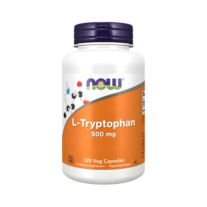 NOW Foods L-Tryptophan 500 mg Supplement Kapseln, Premium Aminosäuren Präparat mit reinem L-Tryptophan für Abendroutine, Wohlbefinden und einen bewussten Lebensstil