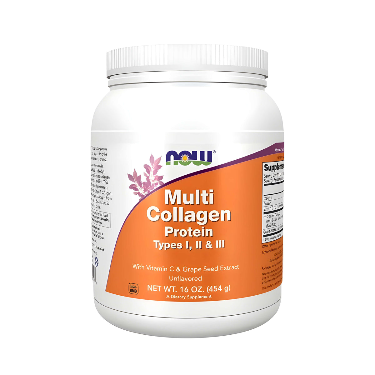 NOW Foods Multi Collagen Protein Pulver mit hydrolysiertem Kollagen Typ I, II und III aus Rind, Huhn und Fisch, ergänzt mit Vitamin C und Traubenkernextrakt, Kollagen Nahrungsergänzung für Haut, Haare, Nägel, Gelenke und Bindegewebe