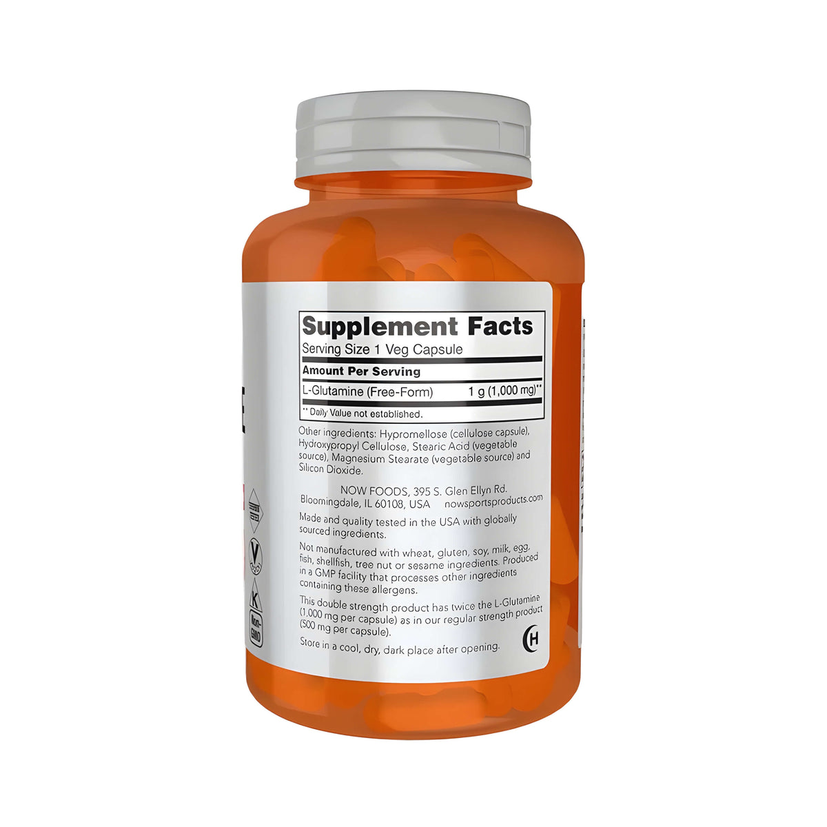 L-Glutamin 1000 mg Kapseln von NOW Foods, hochwertige Sportnahrung und Aminosäuren-Supplements für Fitnessbegeisterte und Sportler