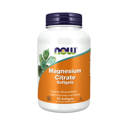 NOW Foods Magnesium Citrate 400 mg online kaufen – Premium Magnesium Nahrungsergänzung mit Citrat, Glycinat, Malat und Oxid, Magnesium Softgels für Muskelfunktion, Nervensystem, Knochen, Elektrolyte und normalen Energiestoffwechsel.