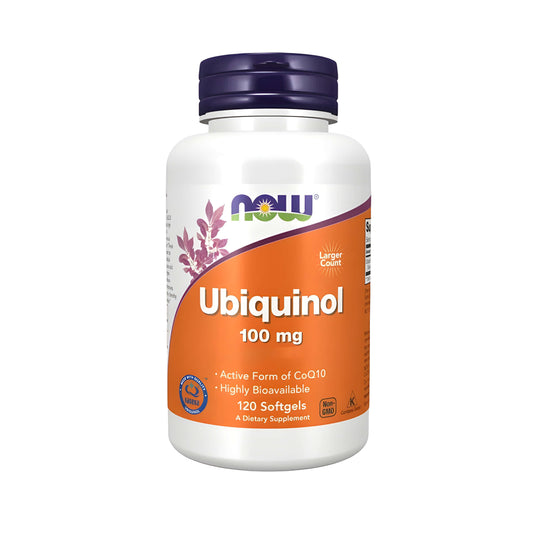 Ubiquinol 100 mg von NOW Foods – aktive CoQ10 Form in praktischen Softgel-Kapseln, Ubiquinol Nahrungsergänzung für Erwachsene und tägliche Q10-Versorgung