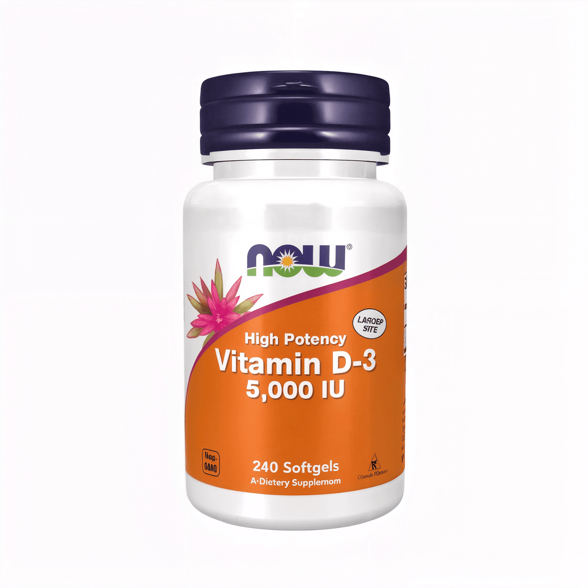 NOW Foods Vitamin D3 5000 IE Softgels mit hochdosiertem Cholecalciferol und hochwertiger Formel für Immunsystem, Knochen, Zähne und Muskeln.