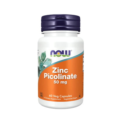 NOW Foods Zinc Picolinate 50 mg kaufen – hochdosiertes Zink Picolinat Supplement in veganen Kapseln für Erwachsene, zur täglichen Zinkversorgung und Unterstützung von Immunsystem, Haut, Haaren und Nägeln.