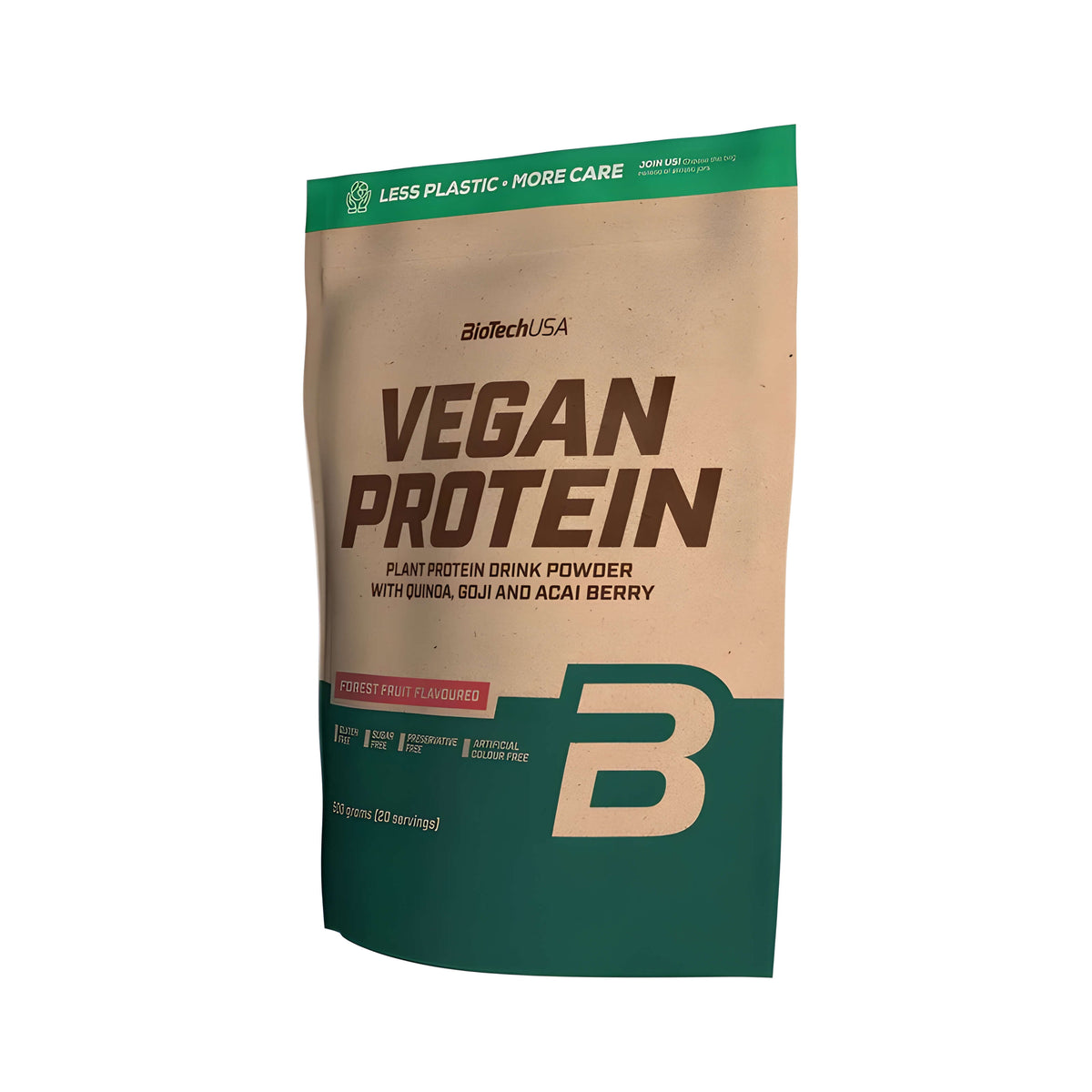 BioTechUSA pflanzliches Proteinpulver mit Quinoa, Goji-Beeren, Acai, Erbsenprotein und Reisprotein für Fitness, Muskelaufbau und Regeneration.