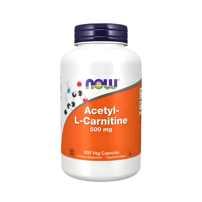 Premium Acetyl-L-Carnitin 500 mg NOW Foods – ALCAR Sportnahrung und Nahrungsergänzung für Energiestoffwechsel, Fettstoffwechsel, Fitness, Ausdauertraining und aktiven Lifestyle.