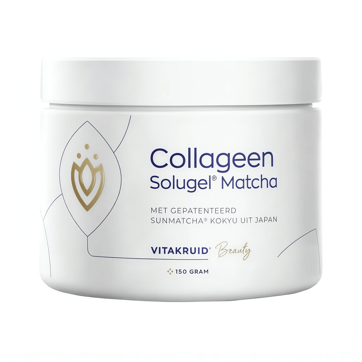 Vitakruid Collagen Solugel® Matcha Pulver mit hochwertigem hydrolysiertem Rinderkollagen Typ I und Bio SunMatcha® Kokyu aus Japan – Kollagen Nahrungsergänzung für Haut, Haare, Nägel, Gelenke, Bindegewebe mit EGCG, Polyphenolen und L-Theanin.
