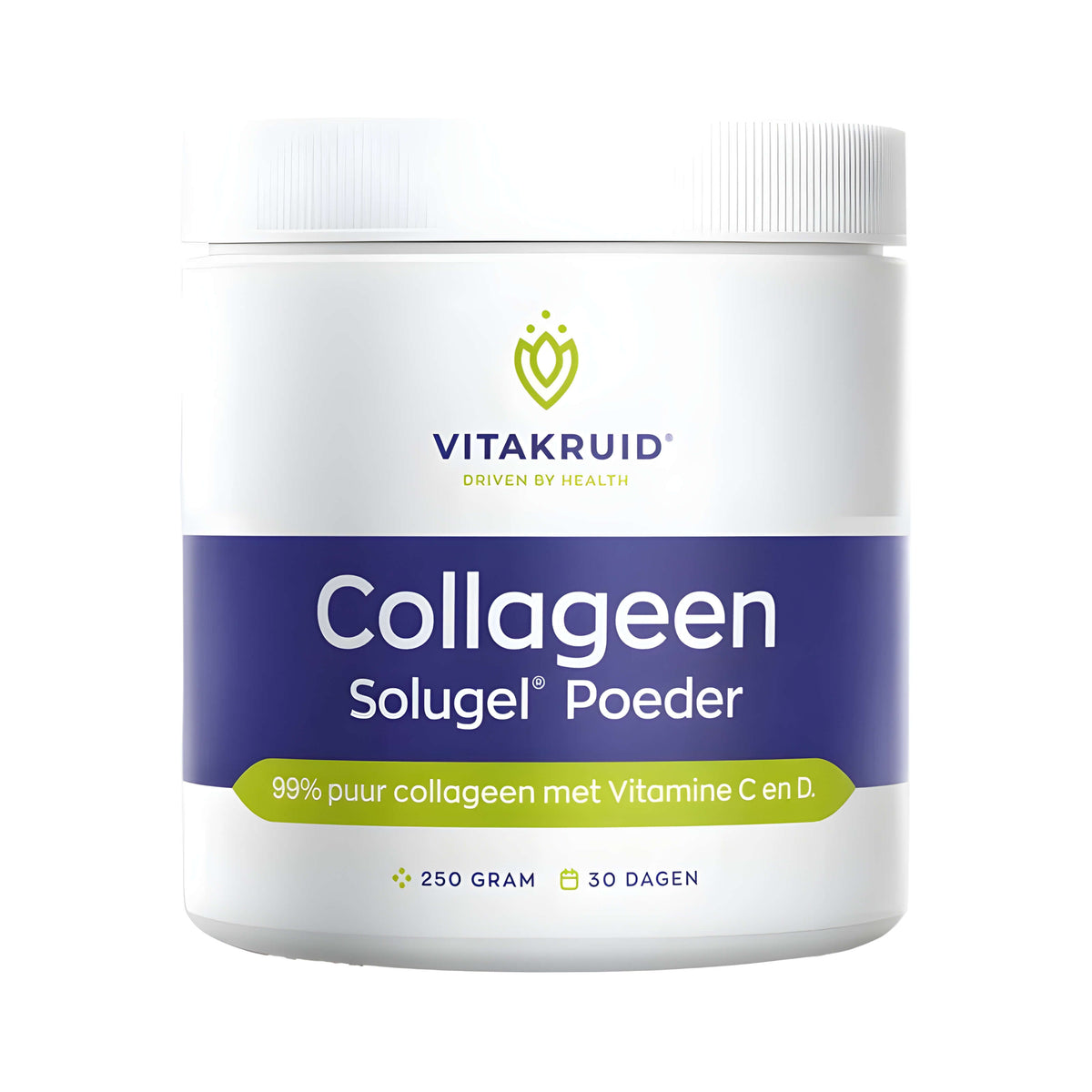 Vitakruid Collagen Solugel® Pulver mit hydrolysiertem Kollagen Typ I, 10 g Kollagenpeptiden pro Portion, Vitamin C und Vitamin D3 für Haut, Haare, Nägel, Gelenke, Knochen, Knorpel, Bindegewebe, Beauty und tägliche Kollagenversorgung.