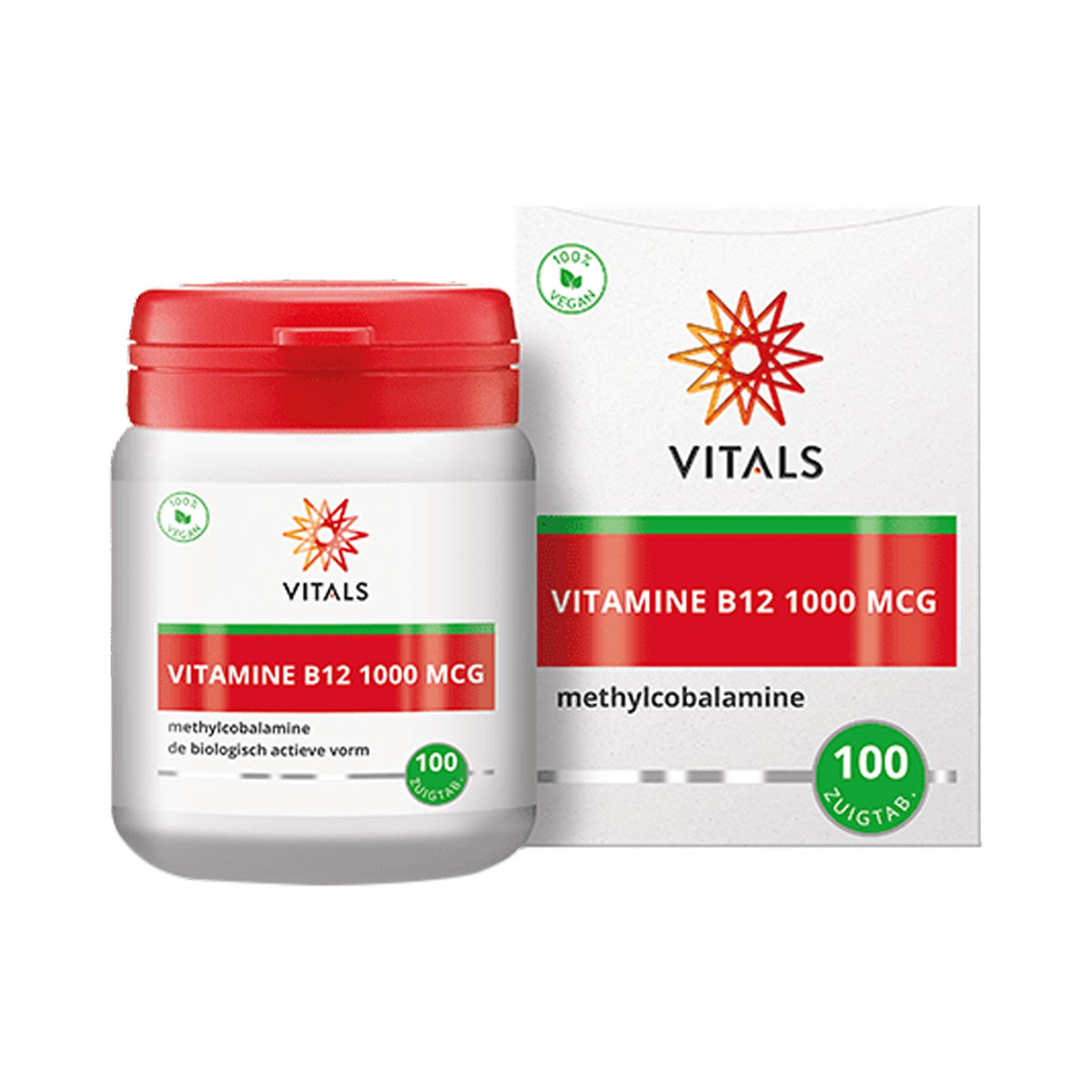 Vitals Vitamin B12 1000 mcg Methylcobalamin Dose und Schachtel