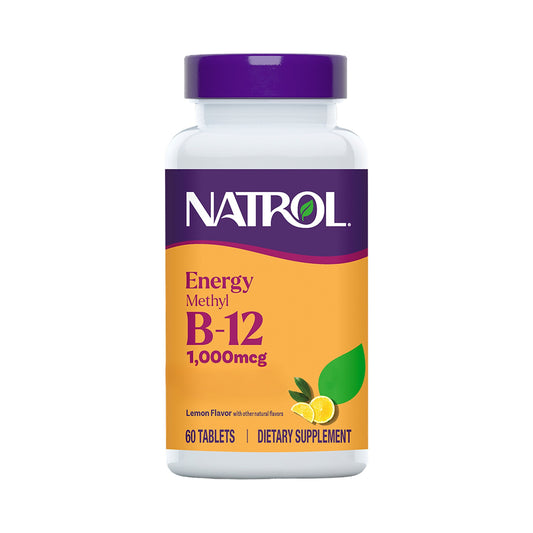 Natrol Methyl B-12 1000 mcg – Methylcobalamin Kautabletten mit Zitronengeschmack, 60 Stück