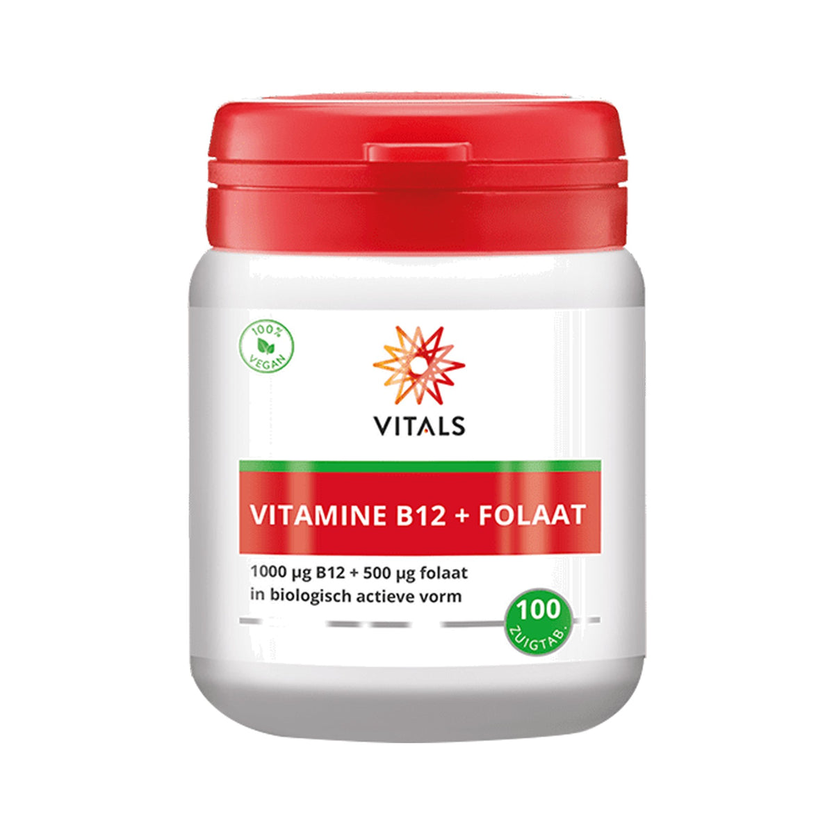 Vitals Vitamin B12 1000 µg mit Folat 500 µg – Methylcobalamin, Adenosylcobalamin & Quatrefolic®, Kirsche, 100 Lutschtabletten