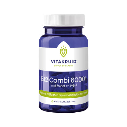Vitakruid B12 Combi 6000® mit Folat & P-5-P – 6000 µg B12 (Methyl- & Adenosylcobalamin), Quatrefolic®, Erdbeere, 60 oder 120 Lutschtabletten