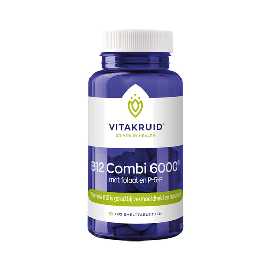 Vitakruid B12 Combi 6000® mit Folat & P-5-P – 6000 µg B12 (Methyl- & Adenosylcobalamin), Quatrefolic®, Erdbeere, 60 oder 120 Lutschtabletten