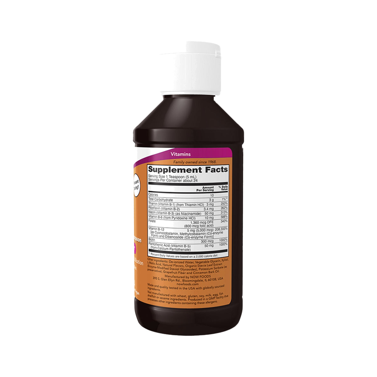 NOW Foods Ultra B-12 Liquid – 5000 µg Vitamin B12 mit B-Komplex pro 5 ml, flüssig, 118 ml oder 473 ml
