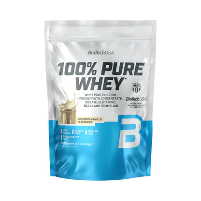 BioTechUSA 100% Pure Whey 400 g Bourbon-Vanille – Whey Proteinpulver mit 21 g Protein pro Portion