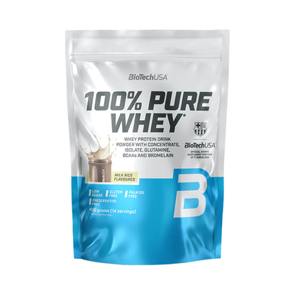 BioTechUSA 100% Pure Whey 400 g Milchreis – Whey Proteinpulver mit 21 g Protein pro Portion