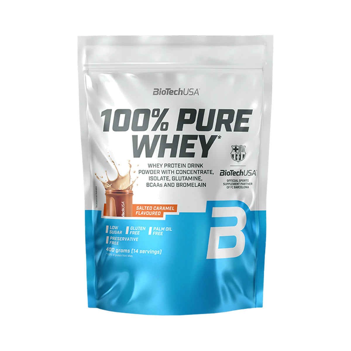 BioTechUSA 100% Pure Whey 400 g Salted Caramel – Whey Proteinpulver mit 21 g Protein pro Portion
