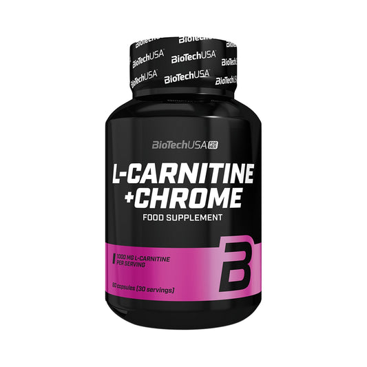 BioTechUSA L-Carnitine + Chrome 60 Kapseln – L-Carnitin Kapseln als Nahrungsergänzung