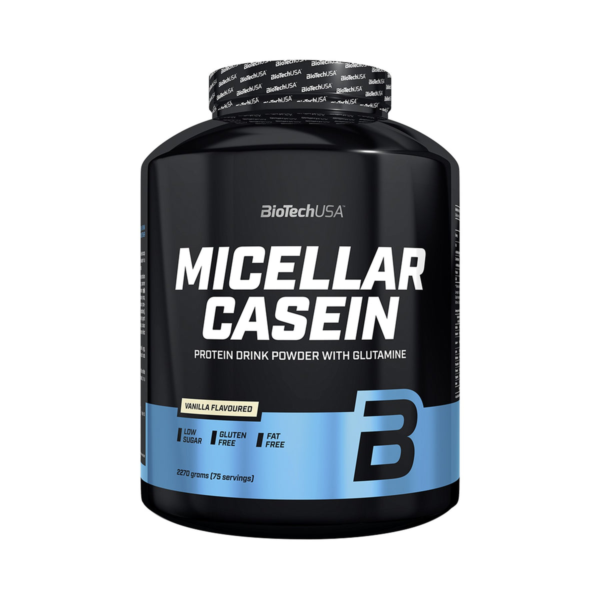 BioTechUSA Micellar Casein 2270 g Vanille – mizellares Casein Proteinpulver mit 22 g Protein und L-Glutamin