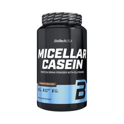 BioTechUSA Micellar Casein 908 g Schokolade – mizellares Casein Proteinpulver mit 22 g Protein und L-Glutamin