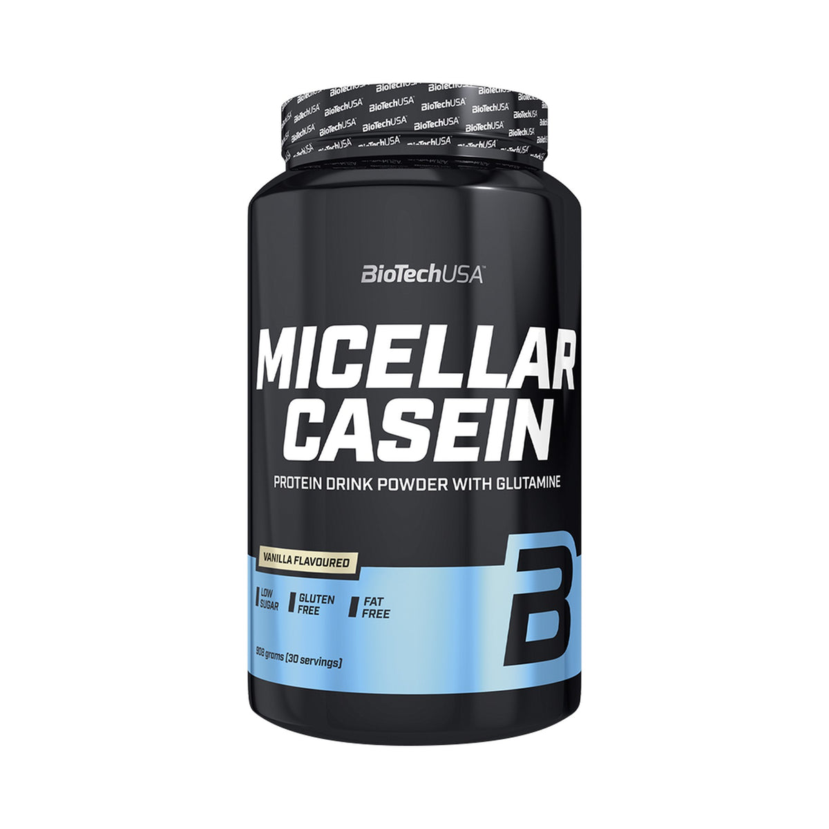 BioTechUSA Micellar Casein 908 g Vanille – mizellares Casein Proteinpulver mit 22 g Protein und L-Glutamin
