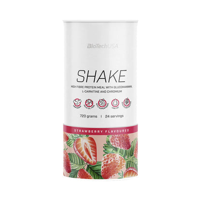 BioTechUSA Protein Shake 720 g Erdbeere – Eiweiß Shake Pulver mit Whey Protein, Ballaststoffen und L-Carnitin