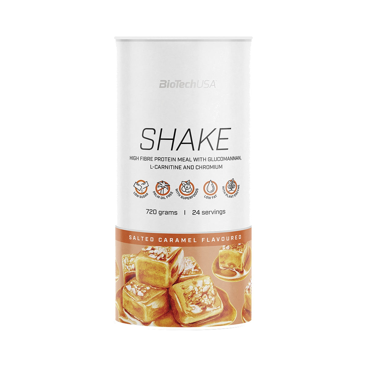 BioTechUSA Protein Shake 720 g Salted Caramel – Eiweiß Shake Pulver mit Whey Protein, Ballaststoffen und L-Carnitin