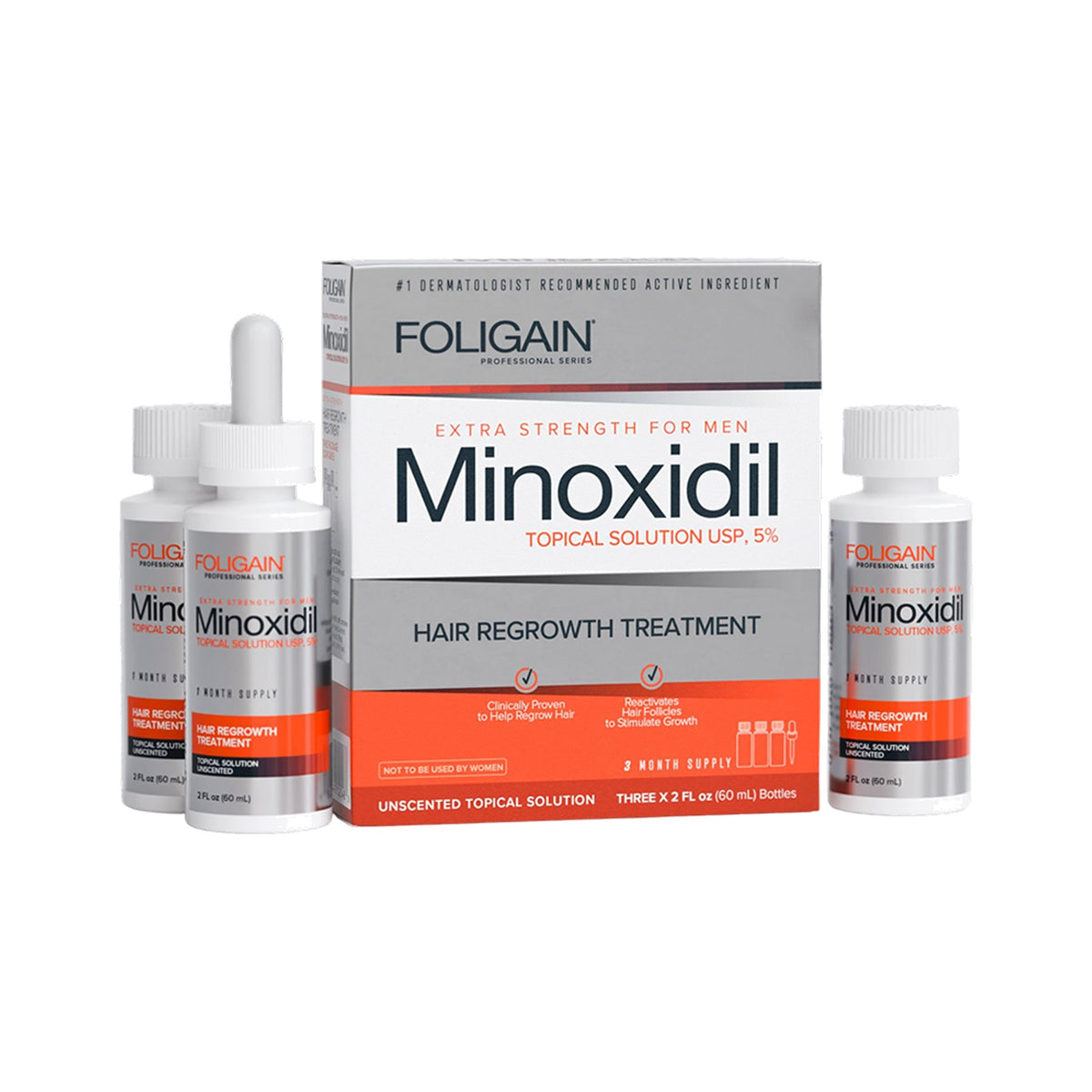 Foligain Minoxidil 5% Haarwuchsmittel für Männer 180ml – Standard & Sanft