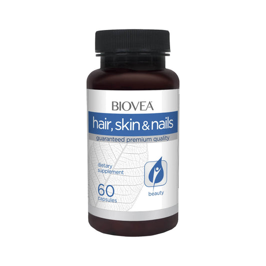 Haar, Haut & Nägel Kapseln – Biovea – Biotin, Vitamin C, Zink, 60 Kapseln