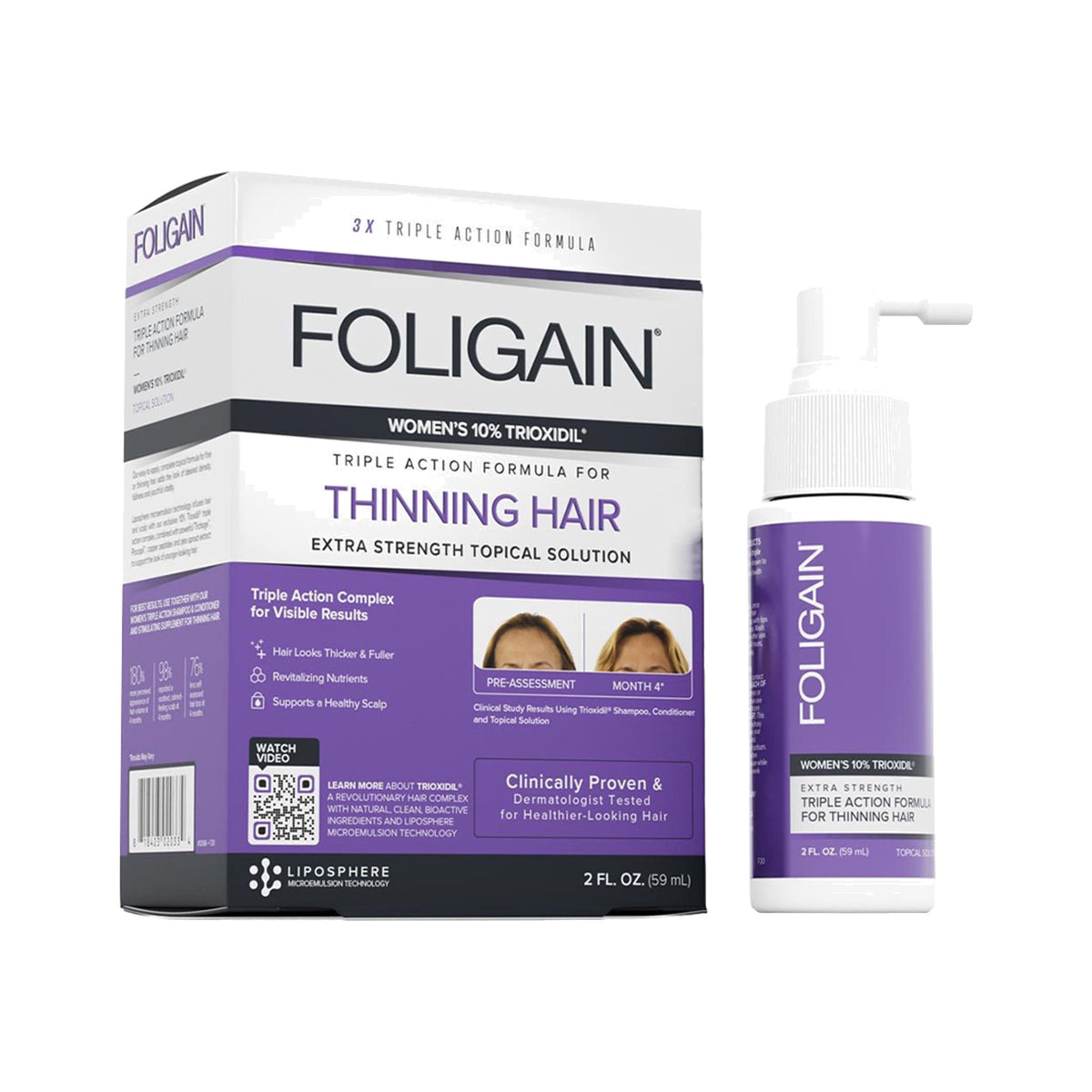 Foligain Lotion gegen Haarausfall für Frauen 59ml – Anti-Haarausfall Pflege mit Trioxidil