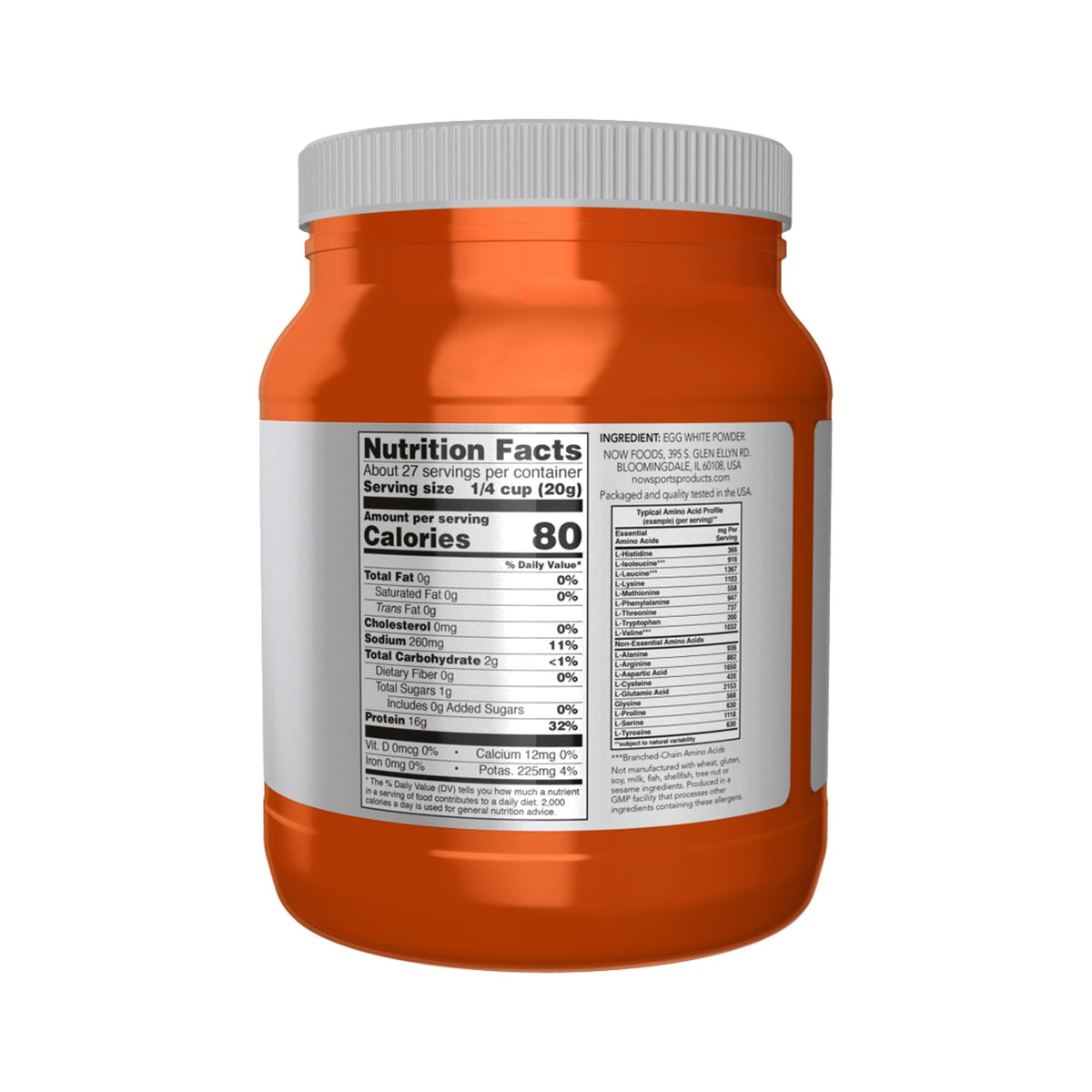NOW Foods Egg White Protein Unflavored Pulver – Eiklarprotein