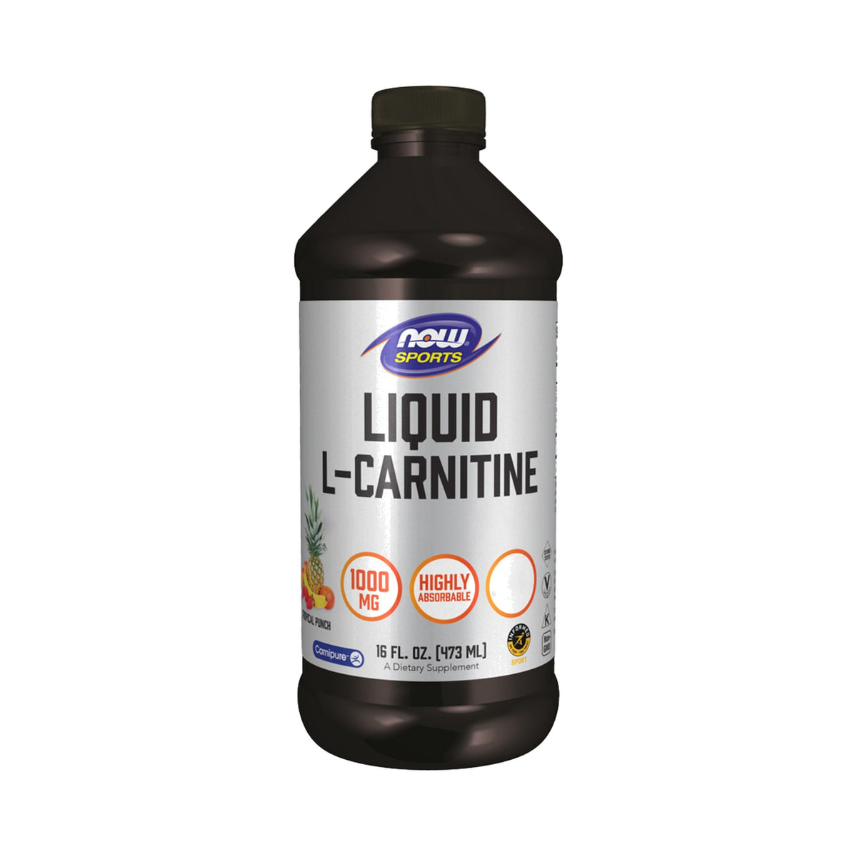 NOW Foods L-Carnitine Liquid 1000 mg Tropical Punch 473 ml – L-Carnitin Flüssigkonzentrat als Nahrungsergänzung