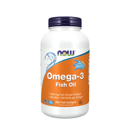 NOW Foods Omega-3 Molecularly Distilled Fish Oil 200 Softgels hochdosiertes Fischöl mit EPA und DHA Premium Nahrungsergänzung für Herz Gehirn online kaufen