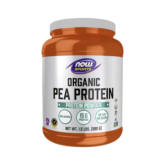 NOW Foods Organic Pea Protein Powder – Bio Erbsenprotein Isolat mit 14 g Protein pro Portion als veganes Proteinpulver kaufen.