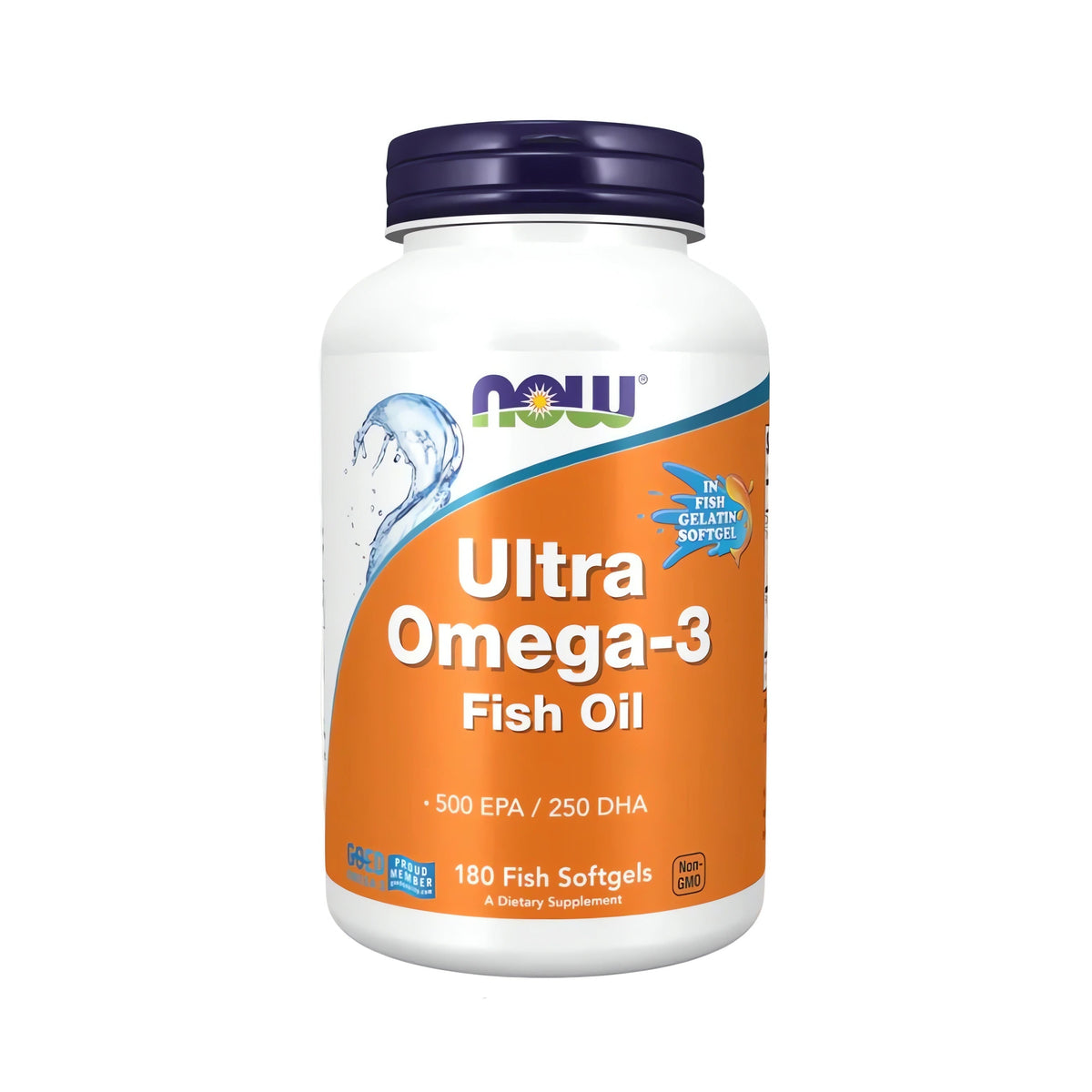 NOW Foods Ultra Omega-3 Fish Gelatin 180 Softgels hochdosiertes Omega-3 Fischöl mit EPA und DHA