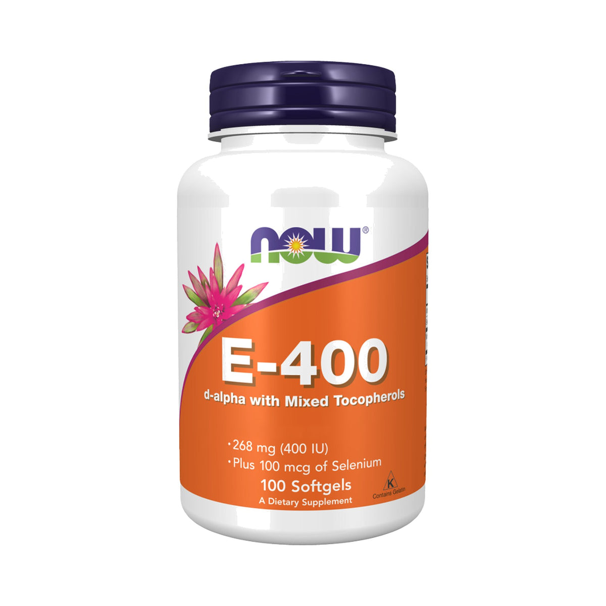 NOW Foods Vitamin E-400 mit Selen 100 Softgels – Vitamin E Nahrungsergänzung von NOW Foods, Vitamin E mit Selen