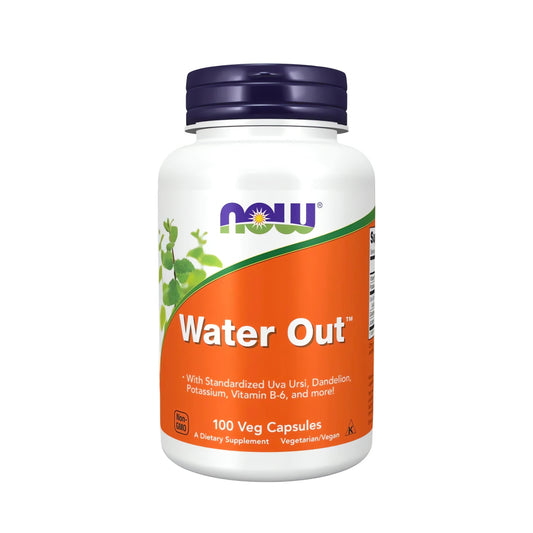 Premium NOW Foods Water Out™ mit Bärentrauben-Extrakt, Löwenzahn, Wacholder und Kalium – vegane Kräuterkapseln in Premium-Qualität